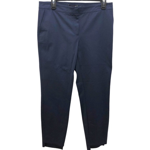 Lafayette 148 NY NWT Manhattan Slim-Fit Step Hem Blue Pants, Size 6 - Picture 4 of 12